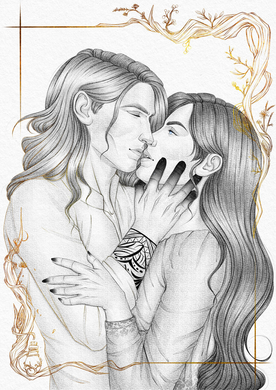 Calista and Azkiel from the book Night of Death and Flowers by @rebeccagarciabooks 2024