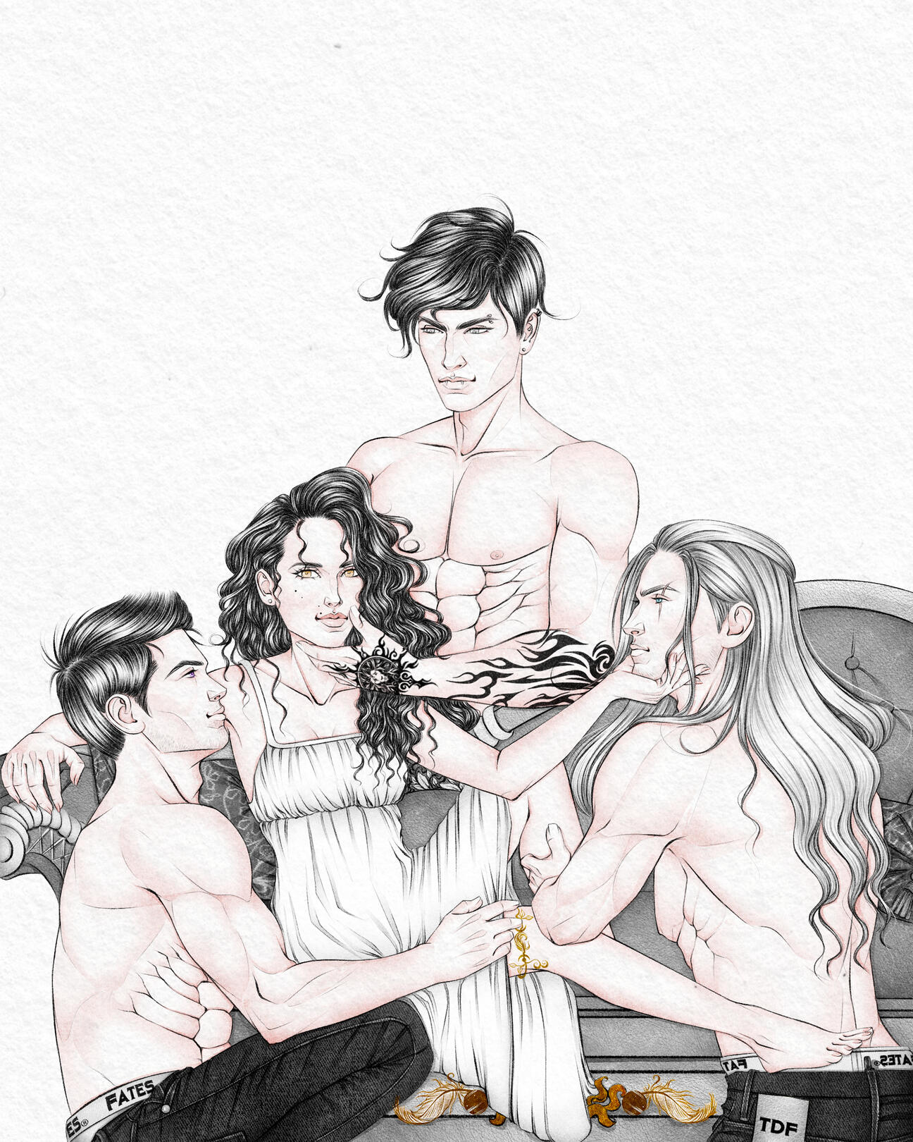 Ellis with all three of her men from These Dangerous Fates by @whitneyspradlingauthor 2023